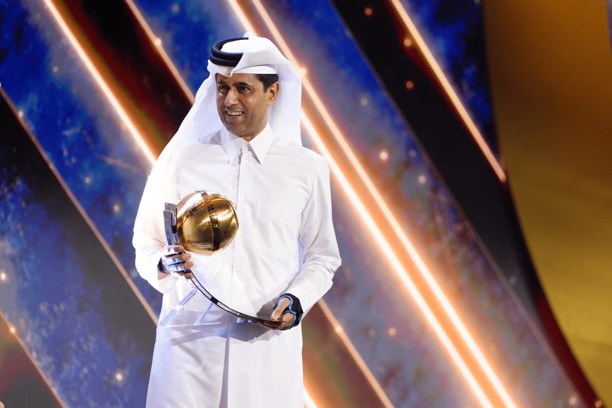 psg-historic-season-2025-awards.jpg Nasser Al-Khelaifi at the Globe Soccer Awards 2025 in Dubai