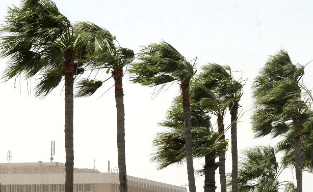 Strong wind Qatar Strong Northwesterly Winds Raise Dust