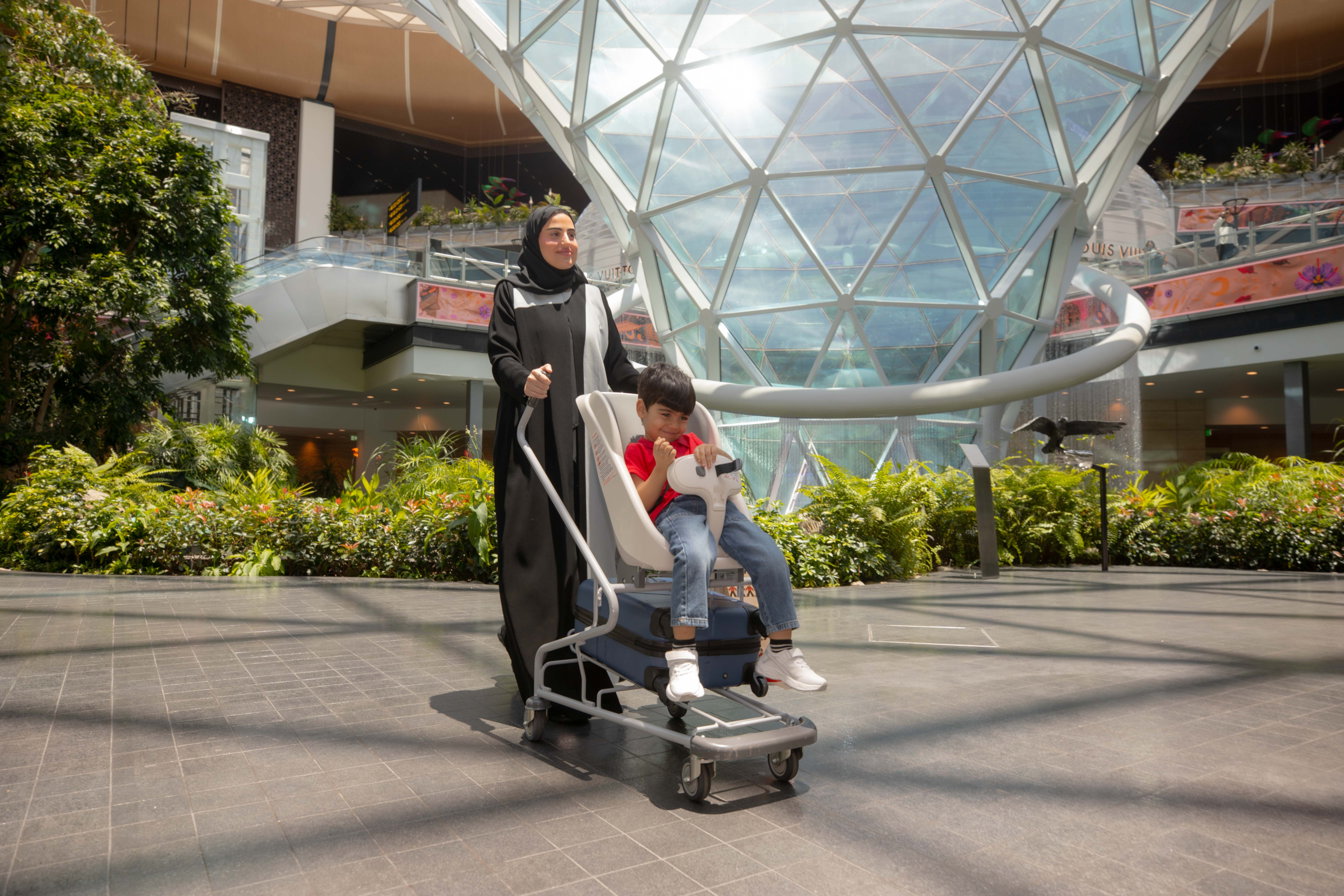 image Hamad Airport launches free child stroller service